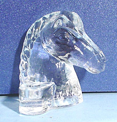 Glass Horse Head Candle Holder
