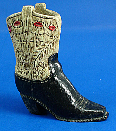 Vintage Wood Composition Western Boot