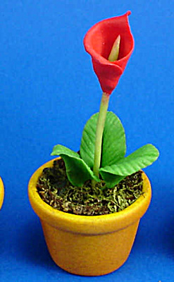 Dollhouse Miniature Flower In Clay Pot
