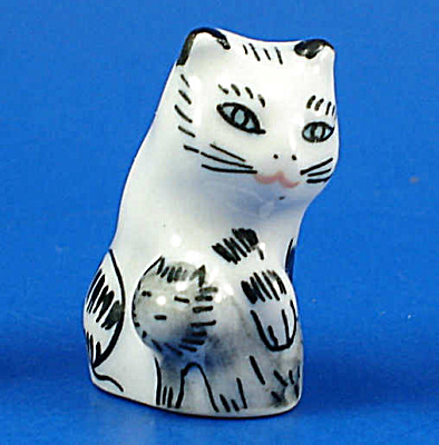 Hand Painted Porcelain Thimble - Cat