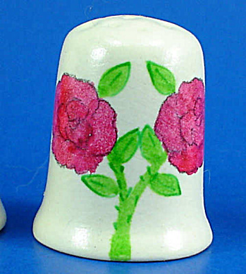 Hand Painted Ceramic Thimble - Floral