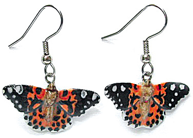 Je038 Painted Lady Butterfly Earrings