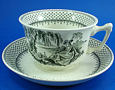 Wm Adams And Son Minuet Ironstone Cup And Saucer