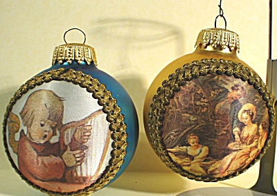 Two Glass Christmas Ornaments