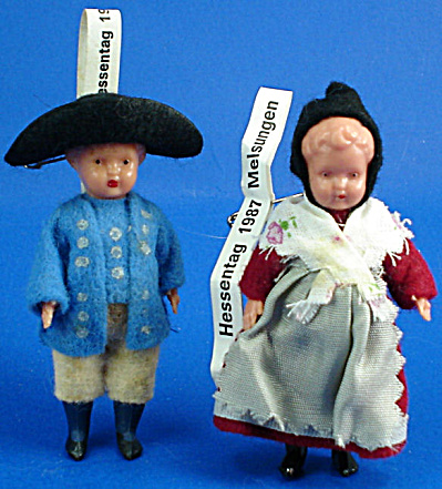 1980s Miniature German Doll Pair