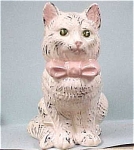 Pottery Cat With Bow
