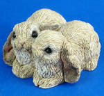 Miniature Stone Critters Lop Ear Bunny Rabbit Pair