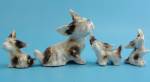 1930s German Porcelain Terrier Dog with Puppies
