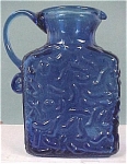 Blue Glass Bottle With Applied Handle