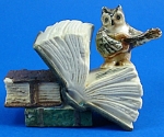 K482 Owl on Antique Style Books