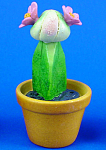 Dollhouse Miniature Ceramic Flowering Cactus