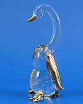 Blown Glass with Gold Trim Miniature Goose