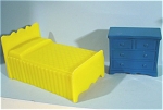 Superior Line Plastic Dollhouse Bed and Dresser