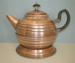 Vintage Copper Art Deco Tea Kettle matching trivet
