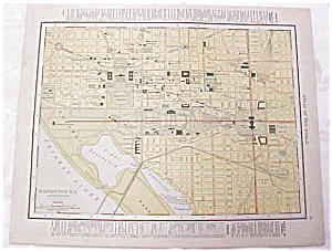 Antique Map Washington Dc Virginia 1917 Rand Mcnally