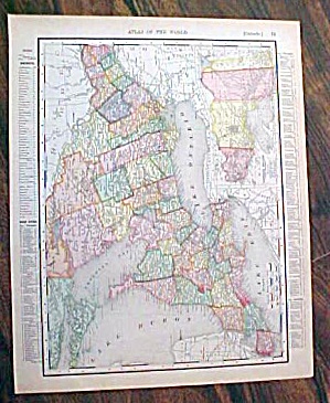 Antique Map Ontario & Quebec 1907 Rand Mcnally