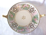 Nippon Porcelain Footed Bowl Double Handles 7 inch