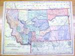 Antique Map Montana/Utah 1902 Crowell