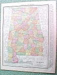 Antique Map Alabama 1916 Rand McNally