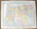 Antique Map Oregon Washington 1912