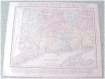 Antique Map Connecticutt New York 1912 Antique
