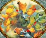 Among the Berries Catherine McClung Lenox Nature's Collage Plate Birds Cedar Waxwings