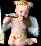 Love Is Happiness Little Messengers ANGEL Parkins MIB COA Flute Player Flautist