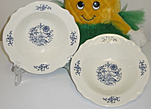 Homer Laughlin Dresden Imperial Blue 2 Cereal Bowls