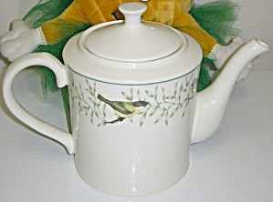 Thomson Pottery China Border Of Birds & Leaves Teapot