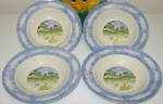 Tienshan Folkcraft Country Side Cows Rimmed Soup Bowls