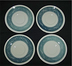 U.s.a Blue Pattern Saucer Set Of 4