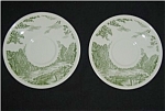 U.S.A Green Pattern Saucer Set of Two