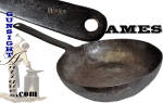 early AMES marked Blacksmith Forged Skillet 