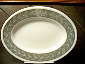 Vintage Pyrex Grecian Gray Oval Plate