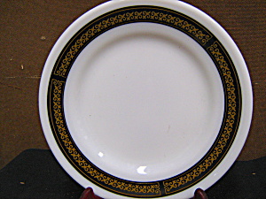 Vintage Pyrex Ebony Fleur De Lis Lunch Plate