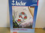 Vintage Anchor Wreath Of Roses Cross Stitch #17903