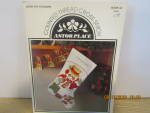 Vintage Astor Place Cross Stitch Snow Fun Stocking #32