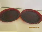 Vintage Avon Cape Cod Ruby Red Dessert Boxed Plate Set 