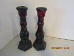 Vintage Avon Cape Cod Ruby Red Tall Candlesticks