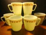 Vintage Pyrex Golden Butterfly Coffee Mug Set