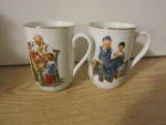 Vintage Norman Rockwell Classic Two Mug Set