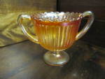 Vintage Fenton Stippled Rays Marigold Open Sugar Bowl