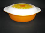 Vintage Pyrex Orange Daisy 043 1.5qt Casserole Dish