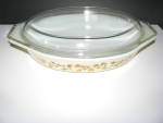Vintage Pyrex Golden Acorn Oval 1.5qt Casserole Dish