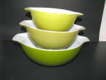 Vintage Pyrex Verde 3-Piece Set Cinderella Bowls