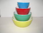 Vintage Pyrex Primary Color Four Bowl Set