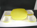 Vintage Pyrex Yellow Hostess Set 025 dish/Lid 410 Bowls