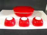Vintage Pyrex Red Hostess Dish 015 dish/Lid, 407 7oz   