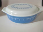  Vintage Pyrex Snowflake Blue 045 2.5qt Casserole 