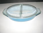 Vintage Pyrex Turquoise 1.5qt Cinderella Divided Dish 